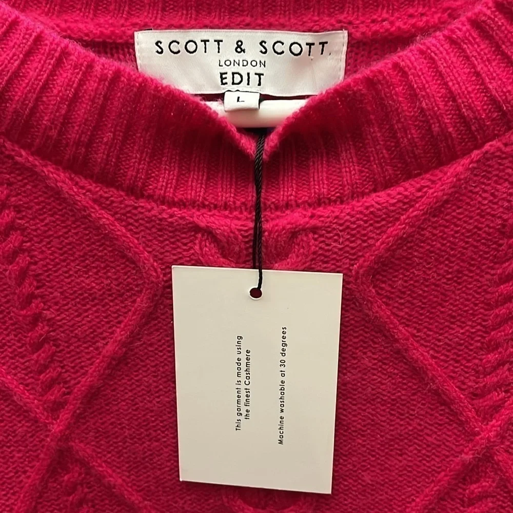 Scott & Scott London Wool & Cashmere Blend Sweater Hot pink Large
